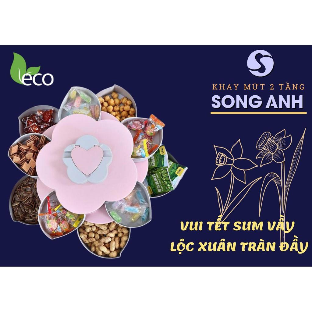 Khay Đựng Mứt Tết 2 Tầng 10 Canh Xoay Mẫu Mới 2021 Song Anh Cao Cấp, Hộp Đựng Mứt Tết Sang Trọng Tinh Tế (Bán Sỉ)