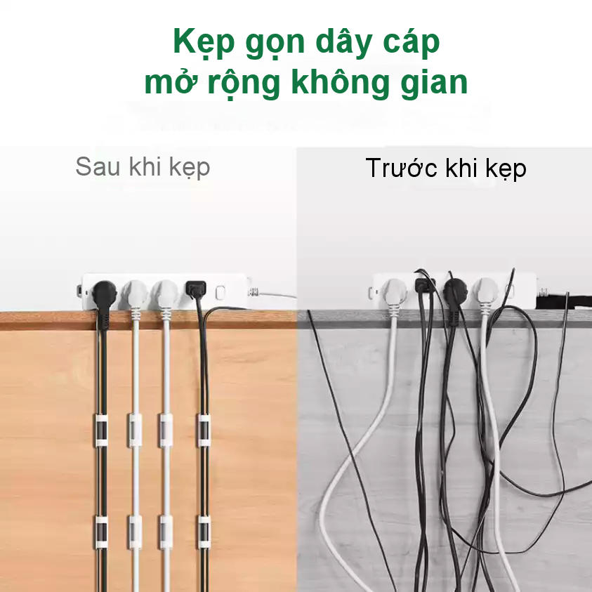 Bộ gá dây cáp hãng UGREEN LP332 20560 chất liệu ABS dán keo 3M 4pcs/túi - Hàng nhập khẩu chính hãng