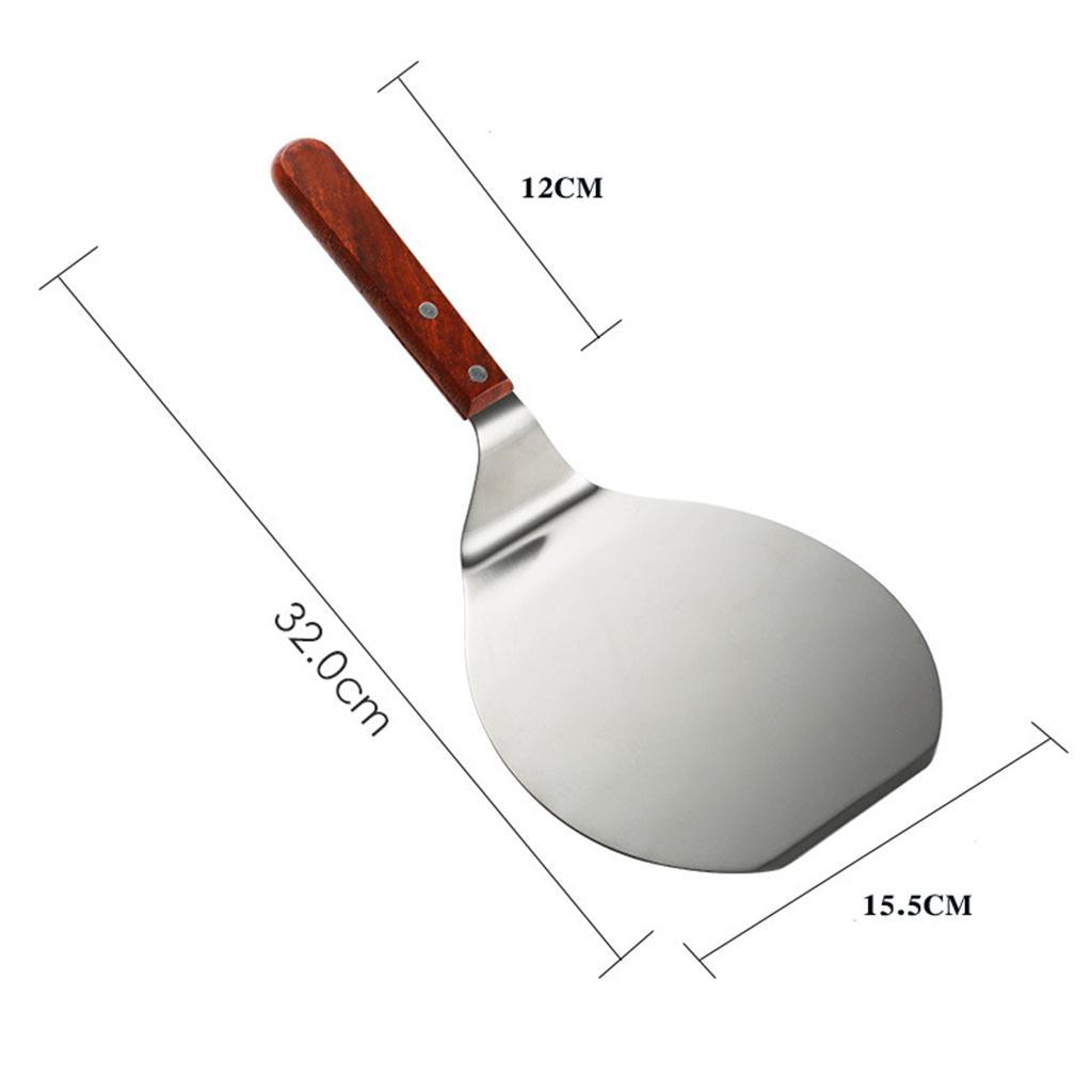 2PC Pizza Peel w/ Wooden Handle Pizza Shovel Lifter Kitchen Baking Tray