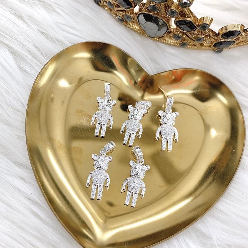 Mặt dây chuyền gấu Bear Brick bạc ta đính đá Minh Tâm Jewelry