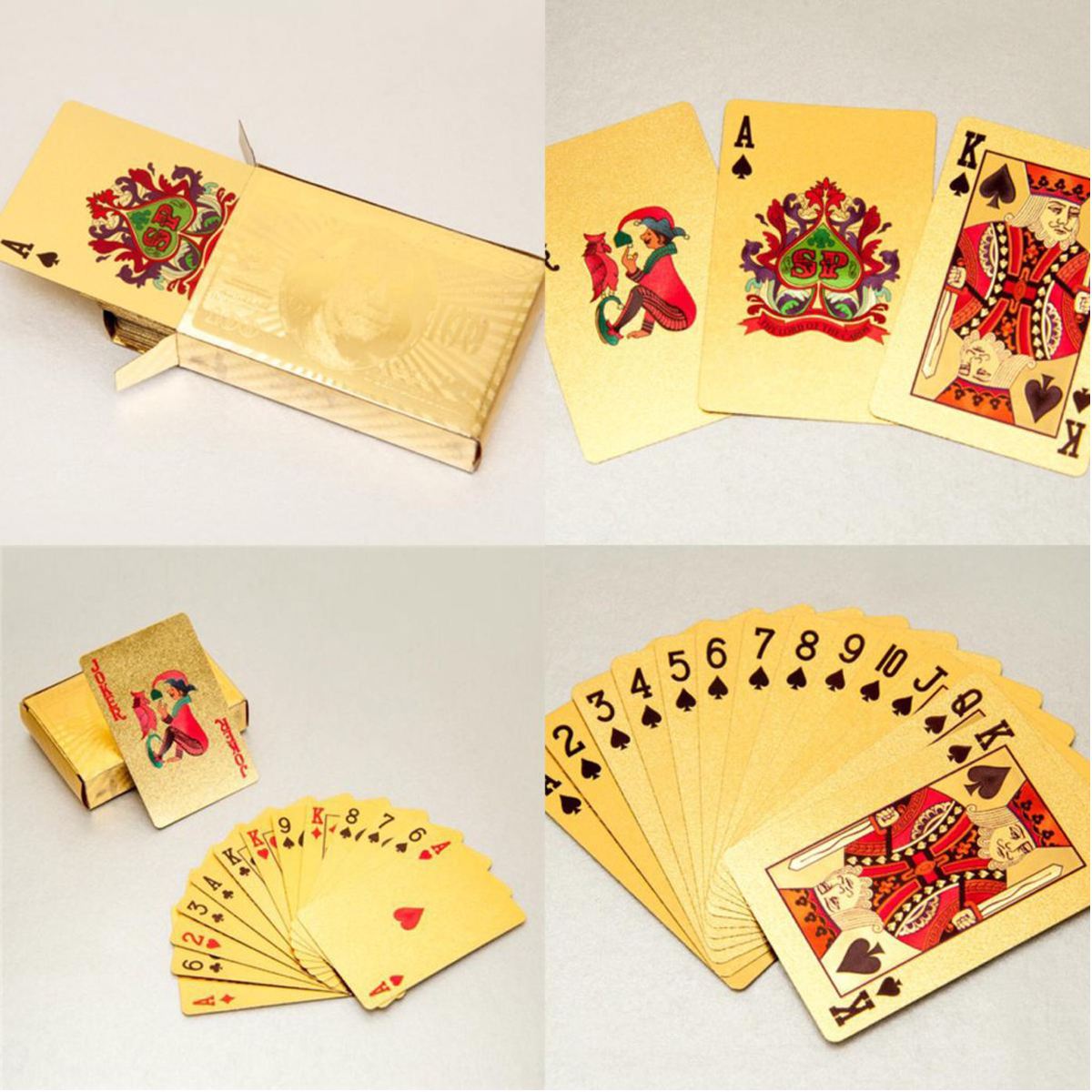 Hình ảnh Bộ Bài Tây Poker Mạ Si Vàng 24K Cao Cấp Phủ Nhũ Vàng Chính Hãng Dododios – Bộ 54 Lá Bài Tây Pocker Nhựa Dẻo Chống Thấm Nước Chống Gãy