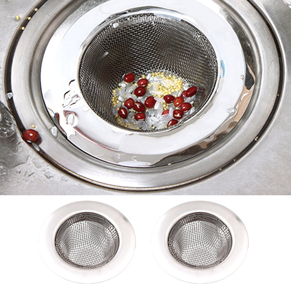 Set 2 lọc rác inox bồn rửa chén, chậu rửa bát, nhà tắm thông minh cao cấp chống gỉ loại tròn tiện ích