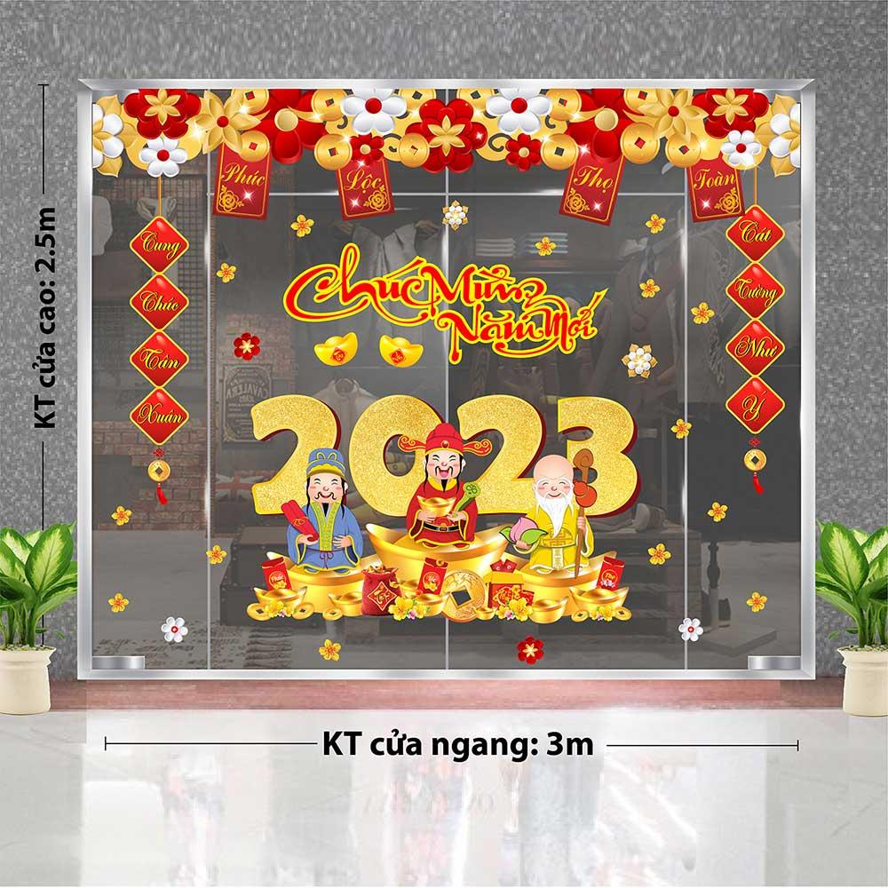 DECAL TRANG TRÍ TẾT 2023 COMBO SỐ 36
