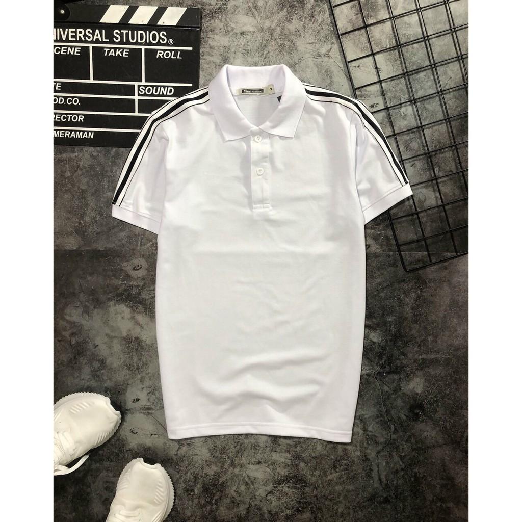 Áo thun nam có cổ Hàn Quốc chất vải cá sấu cực mịn phối viền vai BIGSIZE - A111