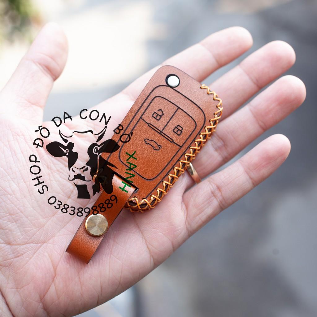 Bao da dành cho chìa khóa Chevrolet Cruze, Aveo, Trailblazer, Colorado, Spark, Orlando handmade da thật 001