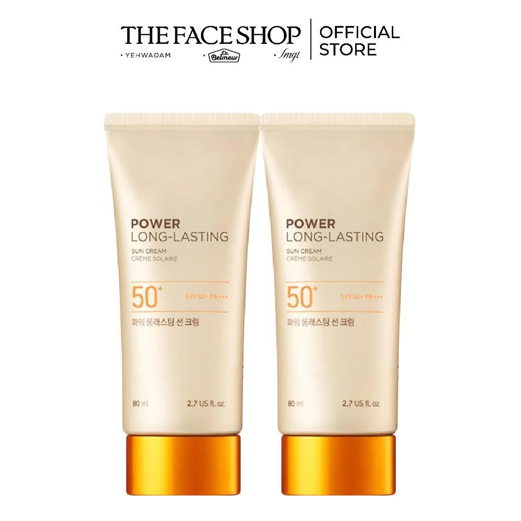 Bộ 02 Kem Chống Nắng Lâu Trôi NATURAL SUN ECO TheFace Shop SPF50+ PA+++ 80ml