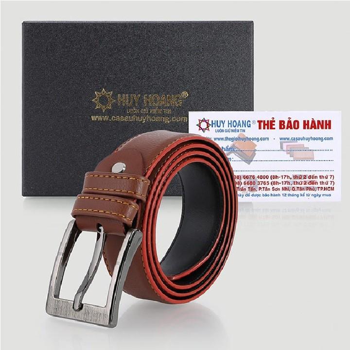 HC4001 - Dây nịt nam Huy Hoàng 4 phân may viền màu bò