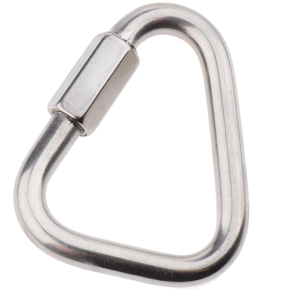 Stainless Steel Carabiners Keychain Clip for Hammock Camping Backpack Dog Leash Outdoor Camping Keychain Quick Link 10mm