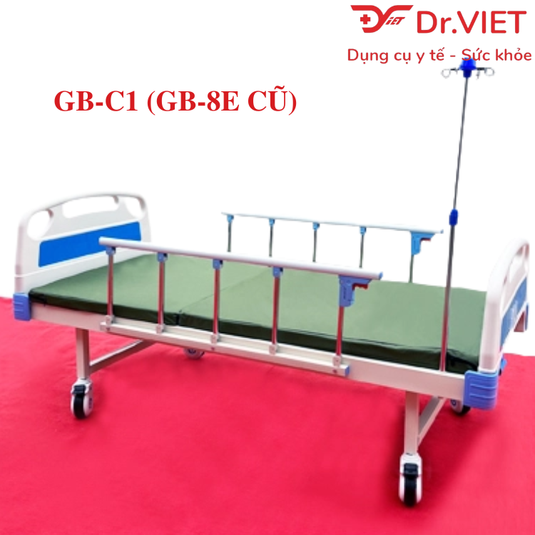 Giường y tế 1 tay quay LUCASS GB-C1 (GB-8E) Chính hãng- Hỗ trợ nâng đầu hạ đầu, giao hàng toàn quốc Sản xuất trên công nghệ dây chuyền hiện đại của Mỹ