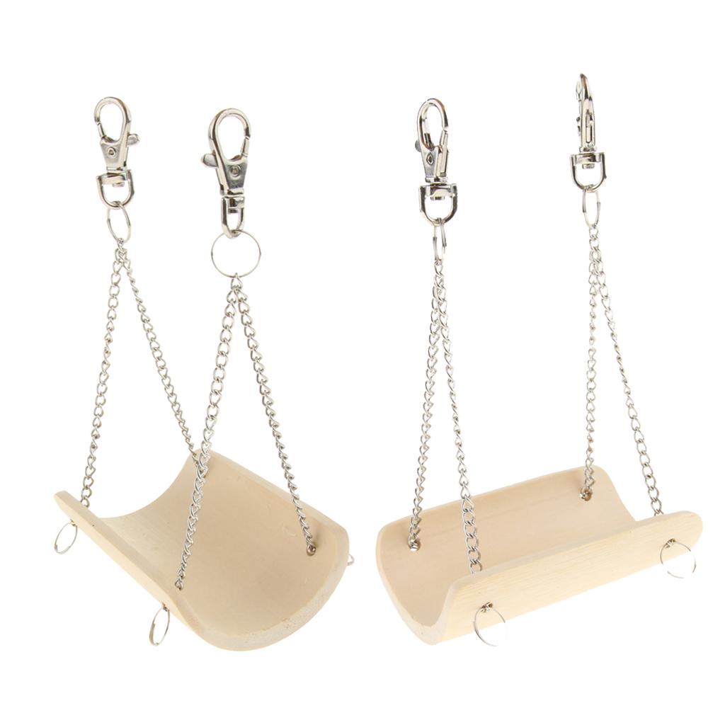 2 Pcs Pet Swing Hammock Hamster Squirrel Small Animal Bamboo Toys