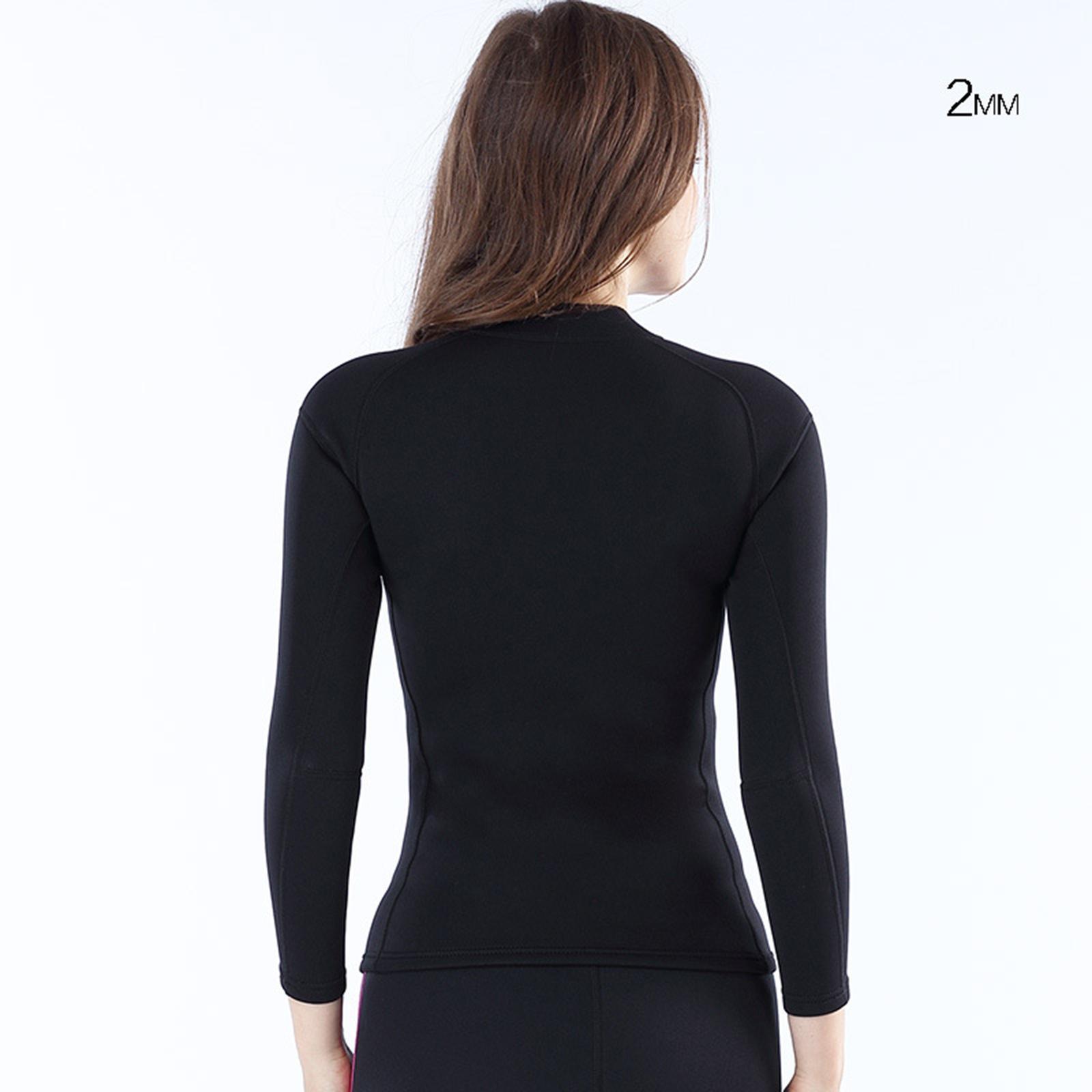 Women Wetsuit Jacket Wetsuit Top for Diving Swimming Snorkel S,All Black