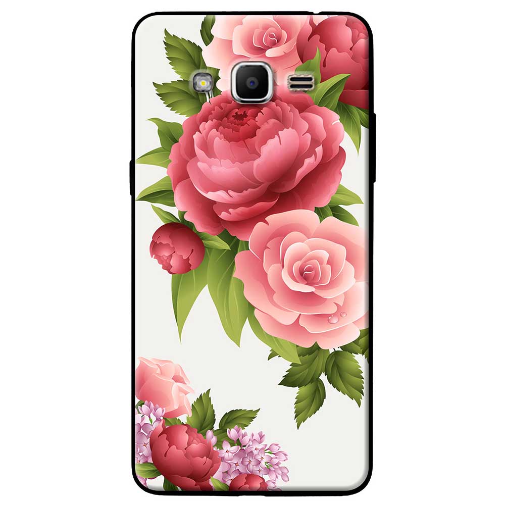 Ốp lưng  dành cho Samsung Galaxy J5  mẫu Hoa hồng đỏ nền trắng