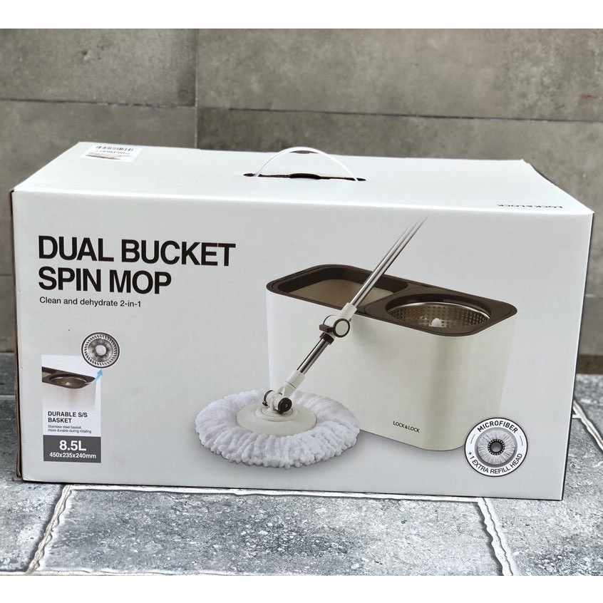 Bộ lau nhà lớn Dual Bucket Spin Mop ETM478