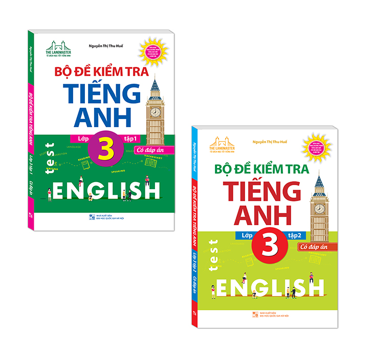 Combo 2 cuốn: Bộ đề kiểm tra tiếng Anh lớp 3 tập 1+ tập 2 - Có đáp án