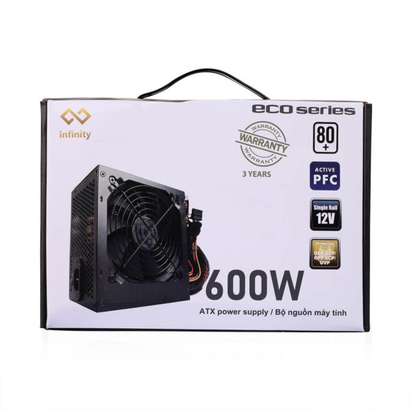 Nguồn máy tính  Infinity ECO 600W 80Plus Single Rail - True Power - Hàng Chính Hãng