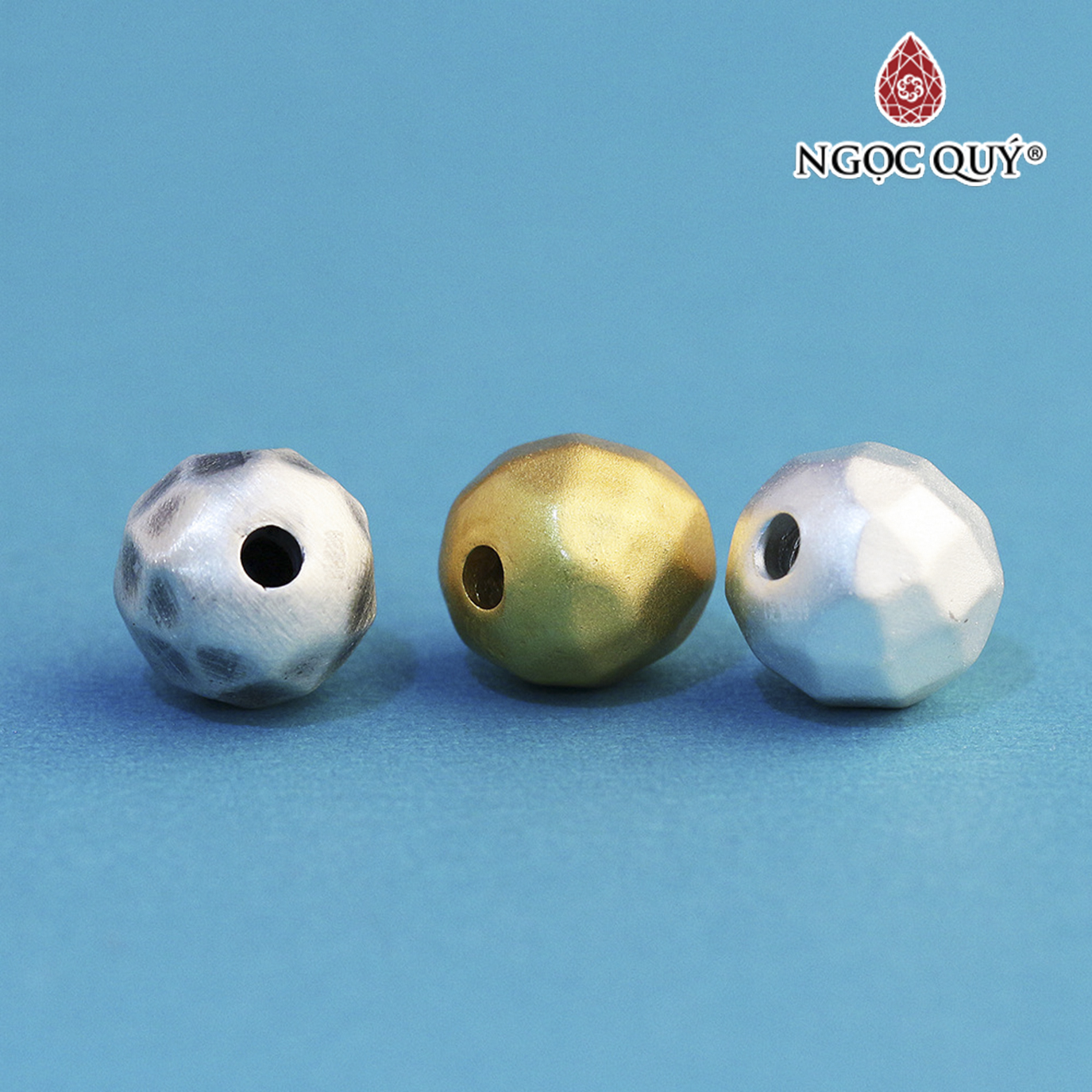 Charm bạc tròn 3D - Ngọc Quý Gemstones