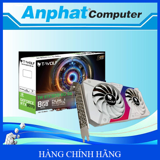 VGA T-WOLF TW-RTX3070 8G D6 (RTX3070/8GB/GDDR6/256bit/HDMI-DP*3/2Fan/8pin*2) - Hàng Chính Hãng