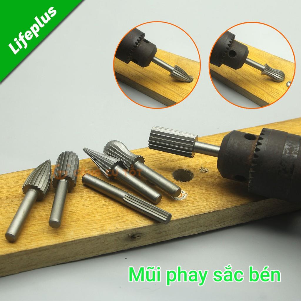 Bộ 6 mũi phay tạo hình gỗ trục 6mm