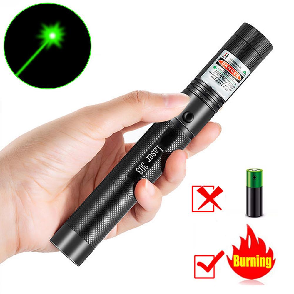 Laser Laser màu đỏ con trỏ laser màu xanh lá cây có thể điều chỉnh mạnh mẽ LAZER với laser 303 đốt laserpen không có pin