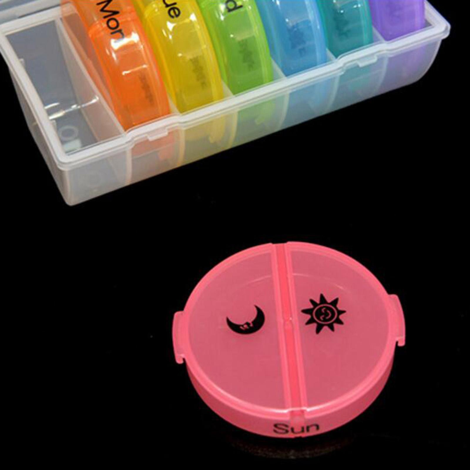Rainbow Design Portable Seven-Day Pill Box Medicine Case Organiser for Vitamins Fish Oil