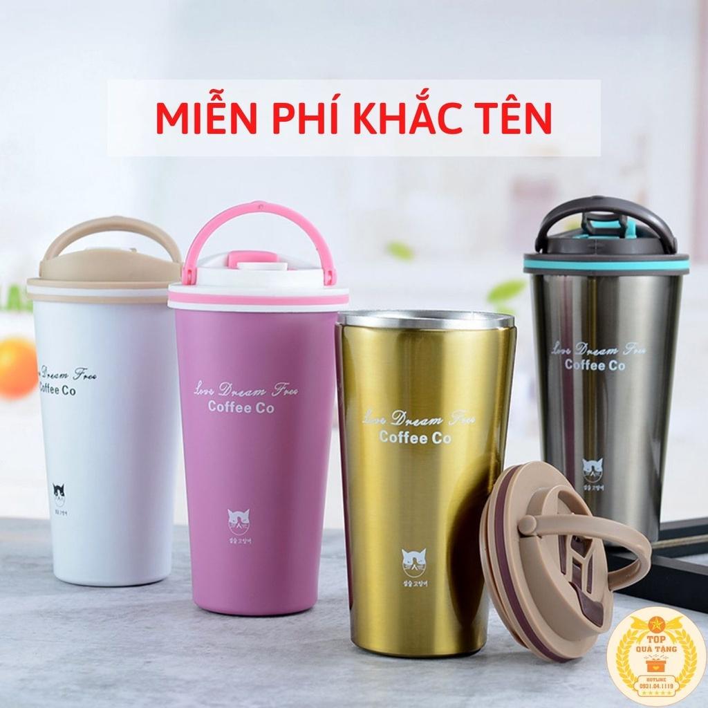 Cốc giữ nhiệt COFFEE CO VACUUM CUP 500ml Ly giữ nhiệt đựng cafe Inox cao cấp SUS 304 nắp có quay, chóng trà