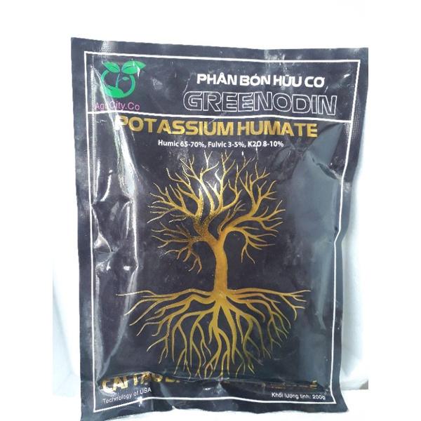 200g phân hữu cơ HUMIC (POTASSIUM HUMATE), hàm lượng hữu cơ 70%