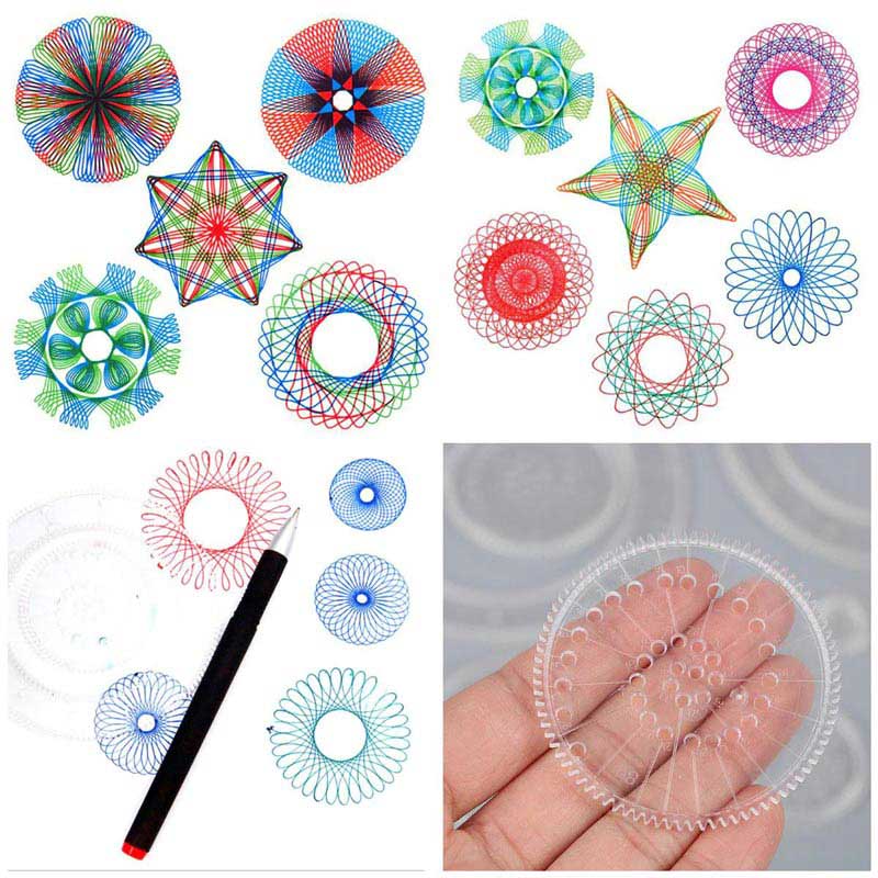 QUÀ TẶNG CHO NỮ BỘ THƯỚC VẼ HỌA TIẾT - THƯỚC VẼ SÁNG TẠO (SPIROGRAPH)