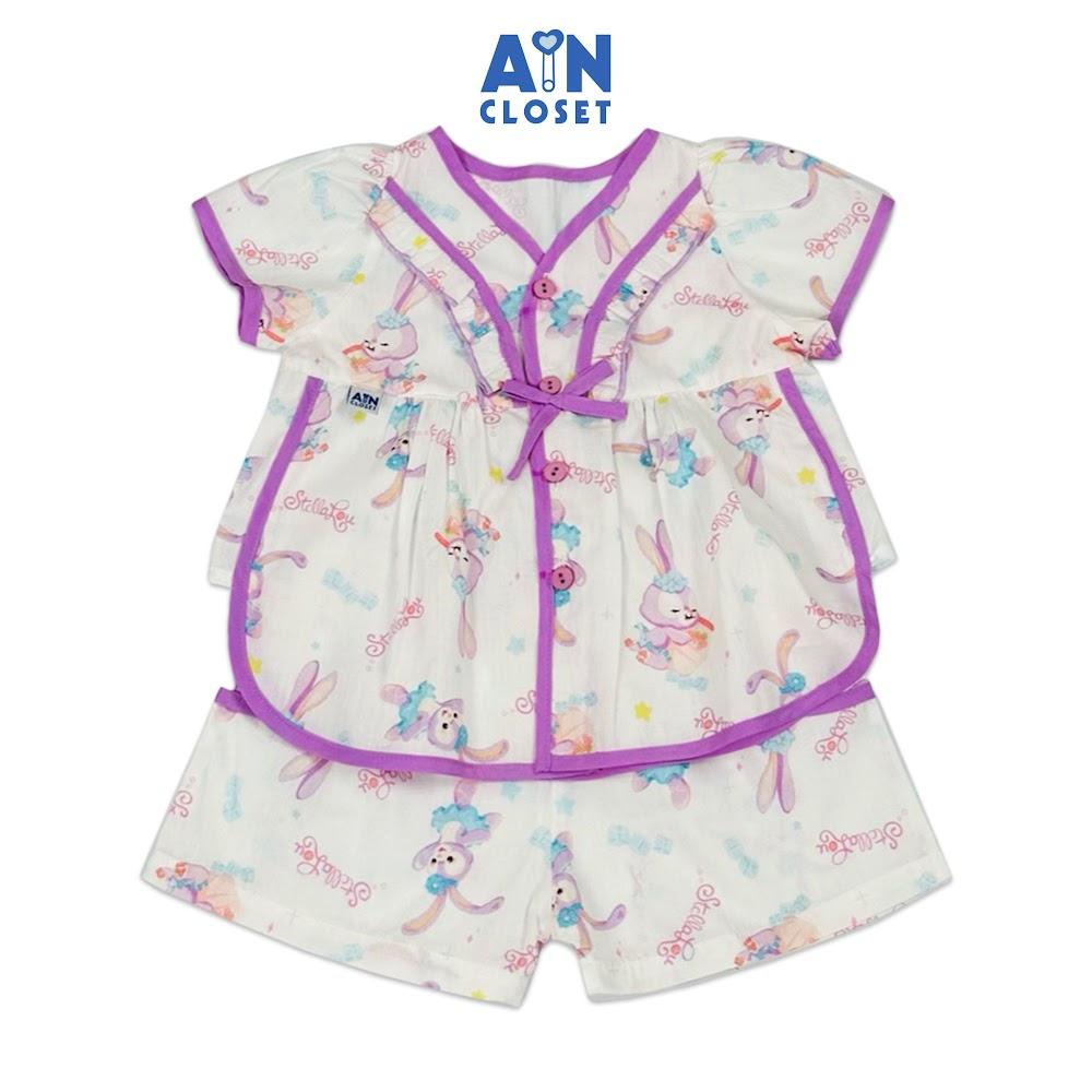 Bộ quần áo Ngắn bé gái họa tiết Thỏ Tím StellaLou cotton - AICDBGKAASYF - AIN Closet