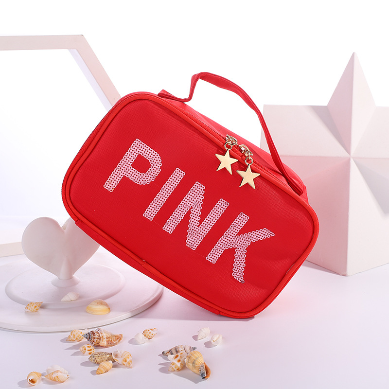 Túi đựng mỹ phẩm Pink màu ngẫu nhiên ( tặng ráy tai đa năng)