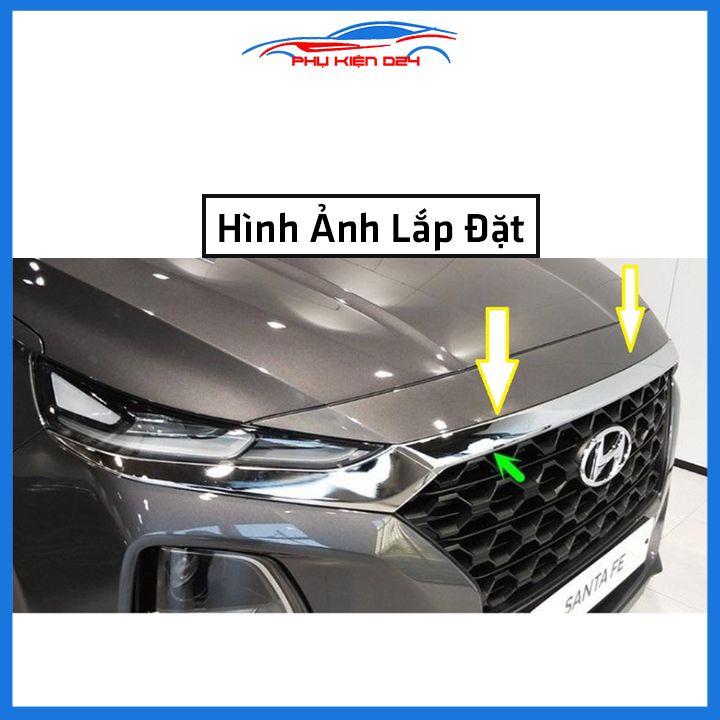 Ốp trang trí mặt ca lăng, calang Santafe 2019-2020-2021-2022 ốp phía trước capo trang trí làm đẹp xe