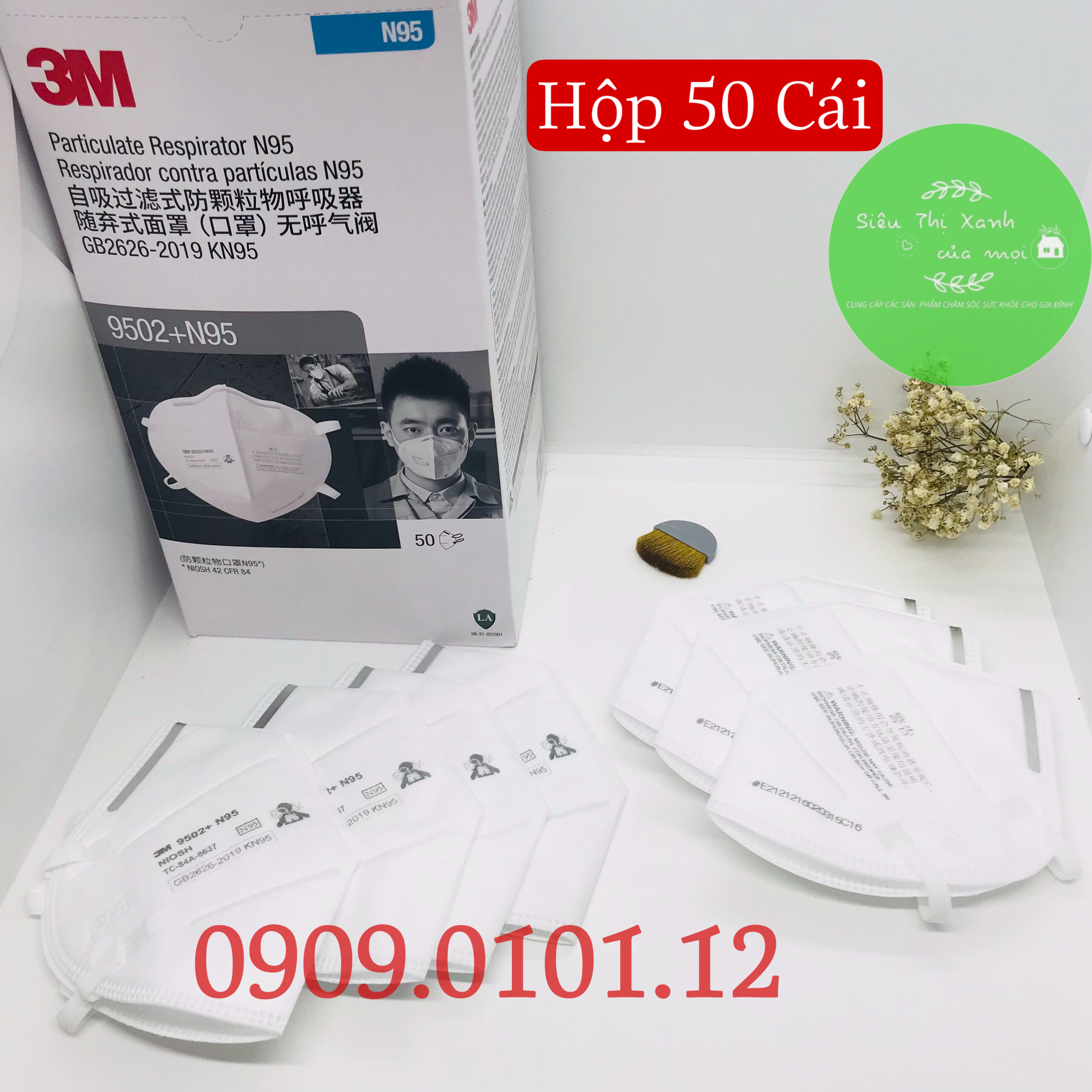 Khẩu trang 3m 9502+ cao cấp tiệt trùng đóng gói kín dây đeo qua đầu, N95 chính hãng đạt chuẩn FFP2 NIOSH Mỹ