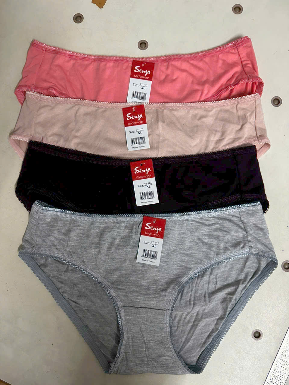 Combo 5 Quần Lót Nữ Cotton Lụa Trơn Senza 592 – Mềm Mịn, Thấm Hút, Co Giãn