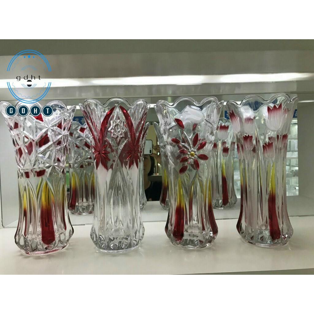 Lọ hoa thủy tinh 20cm màu ngẫu nhiên
