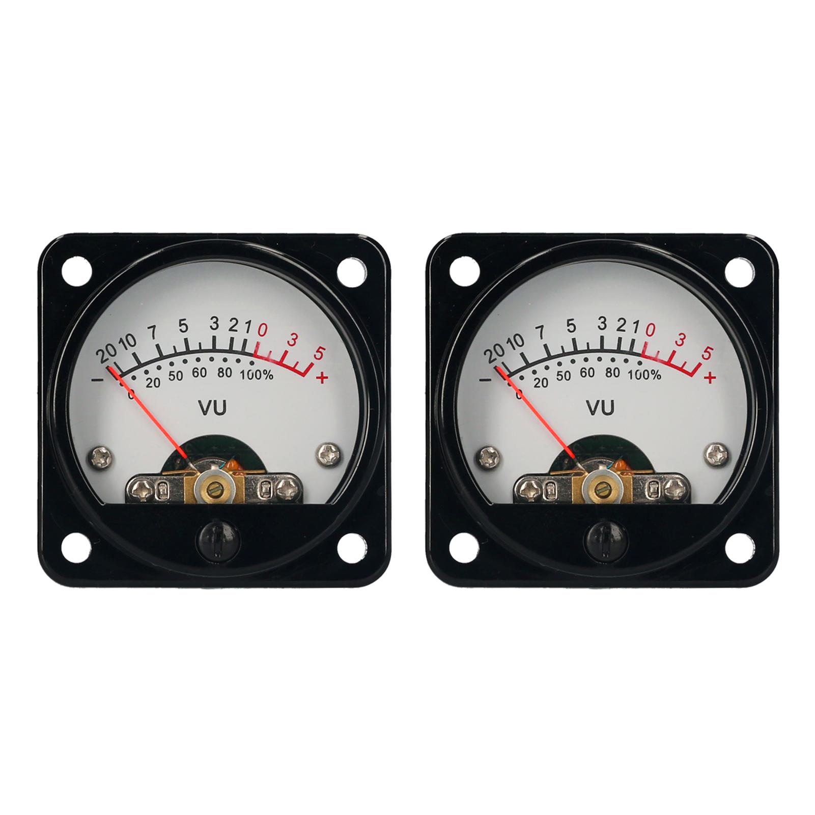 VU Meter 2 Pcs Power Amplifier Portable DB Meter High Precision VU Meter with White Backlight Sound Level Meter with