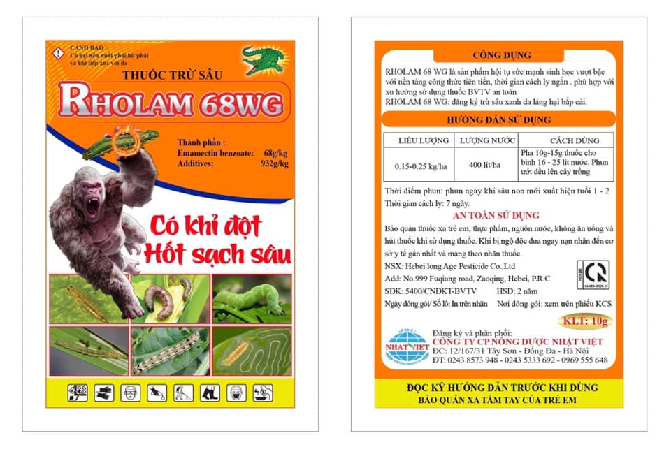 Gói 10g trừ sâu xanh da láng, sâu cuốn lá, sâu khoang