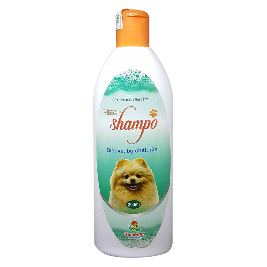 Dầu Tắm Thơm Dịu Tiêu Diệt Bọ Chét, Chấy, Ve, Ghẻ, Xà Mâu Chó Mèo Vemedim Shampoo (300ml)