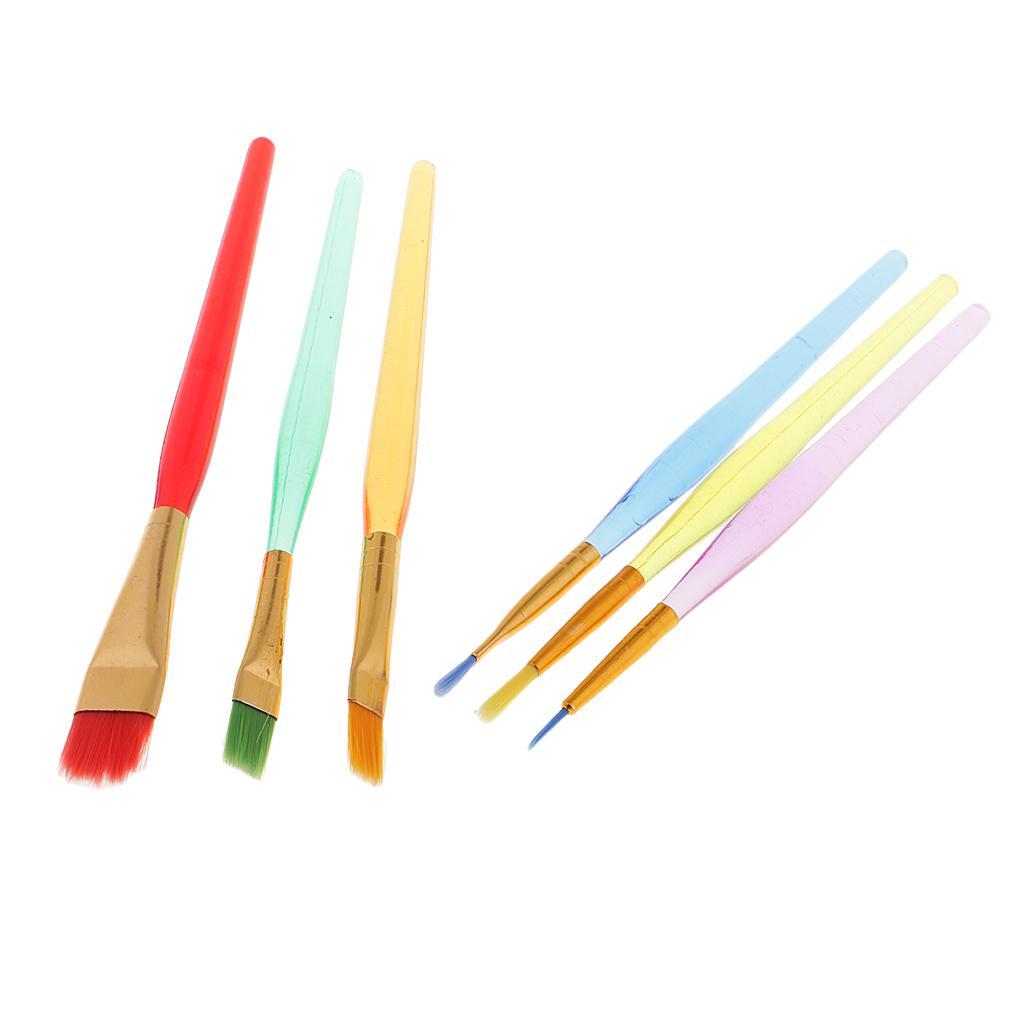 6 X Multi-Colored Artist Drawing Brush Kit For Watercolor Oil Painting