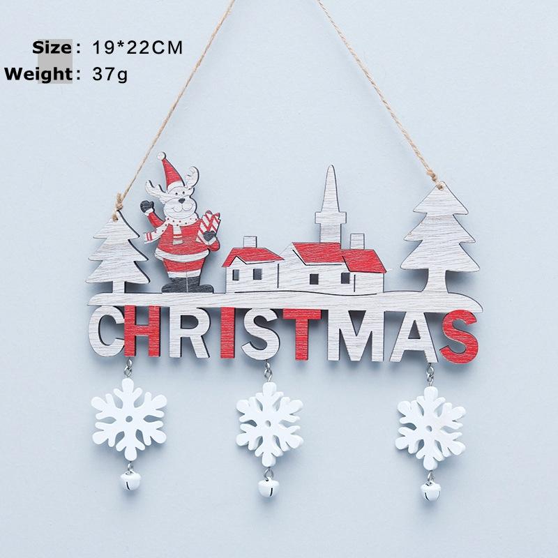 Phụ kiện trang trí Giáng sinh bằng gỗ-phụ kiện treo cửa trang trí Giáng sinh