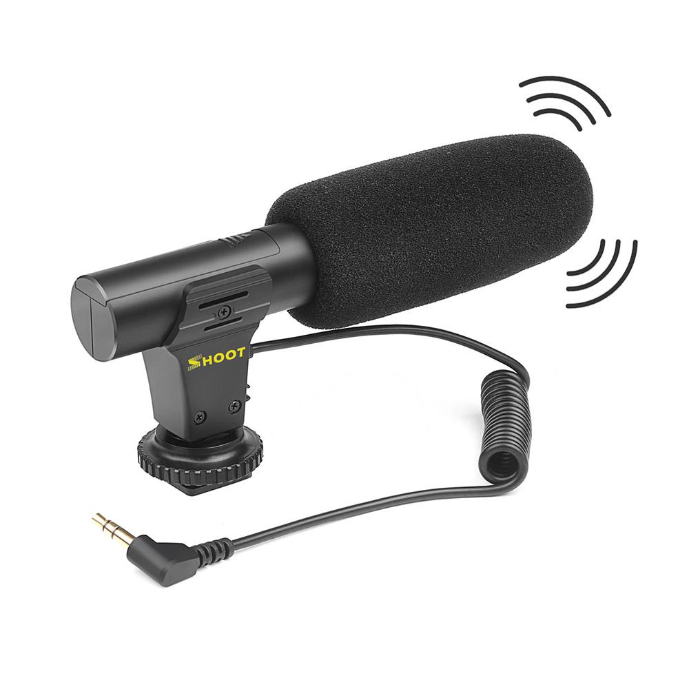 Micrô SHOOT XT-451 âm thanh nổi với giắc cắm 3,5 mm Giá đỡ cho máy ảnh Canon Sony Nikon
