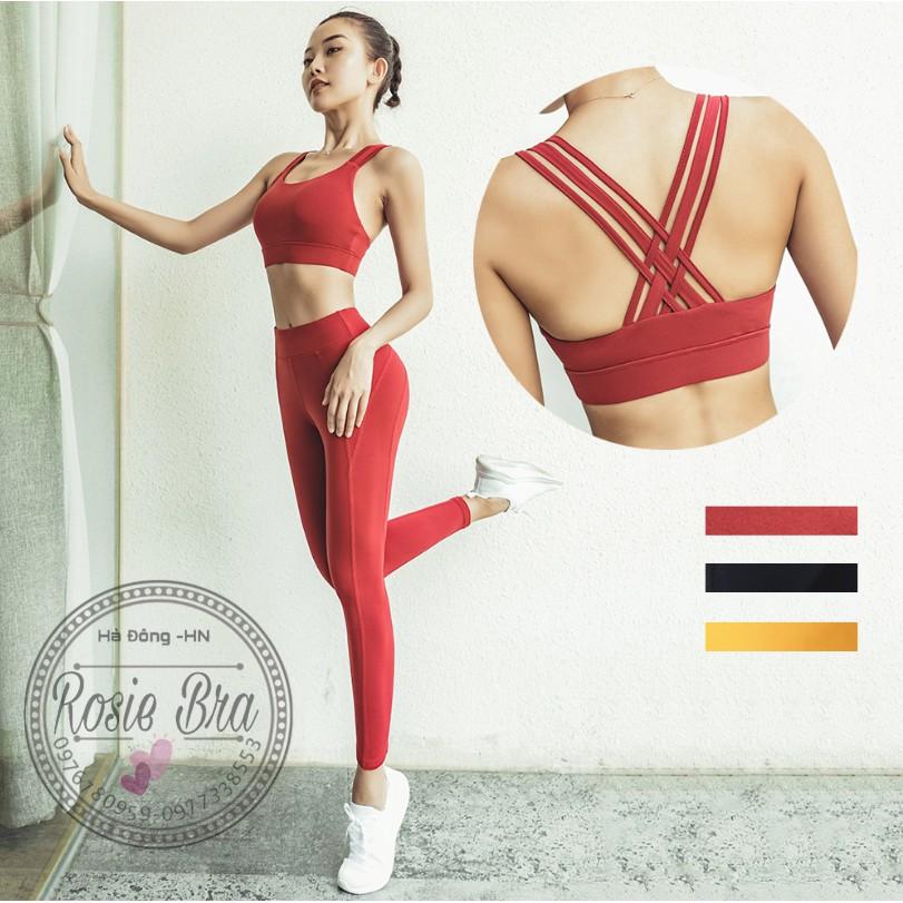 Bộ Đồ Tập Gym/Yoga Dây Chéo Cao Cấp Mới CT124