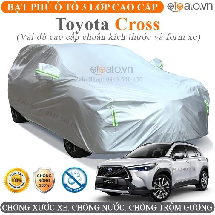 Bạt trùm che phủ xe ô tô Toyota Cross Cao Cấp 3 Lớp Chống Nắng Nóng Chống Nước Chống xước