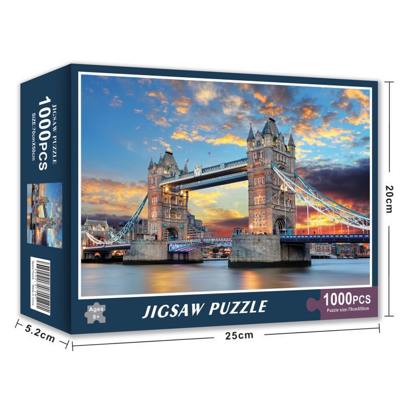 Bộ Tranh Ghép Xếp Hình 1000 Pcs Jigsaw Puzzle Tower Bridge Cầu Tháp Luân Đôn  Thú Vị Cao Cấp