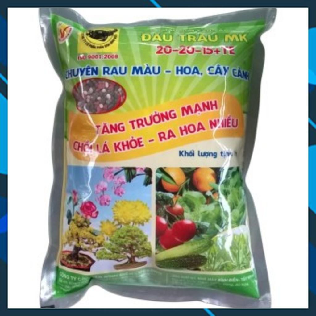 02 gói Phân bón đầu trâu MK NPK 20-20-15  đa năng cho hoa kiểng- rau màu cao cấp gói 1Kg DTDN05