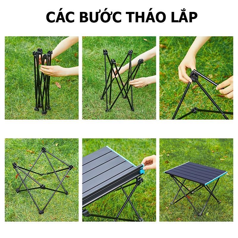 Bàn nhôm gấp gọn du lịch picnic dã ngoại cắm trại nhỏ gọn chắc chắn