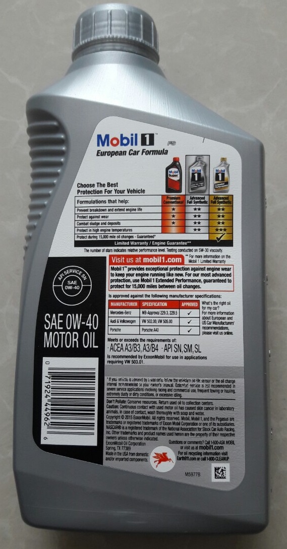 Nhớt động cơ Mobil 1 0W40 (946ml) - Dầu nhớt Mobil - Nhập khẩu từ Mỹ