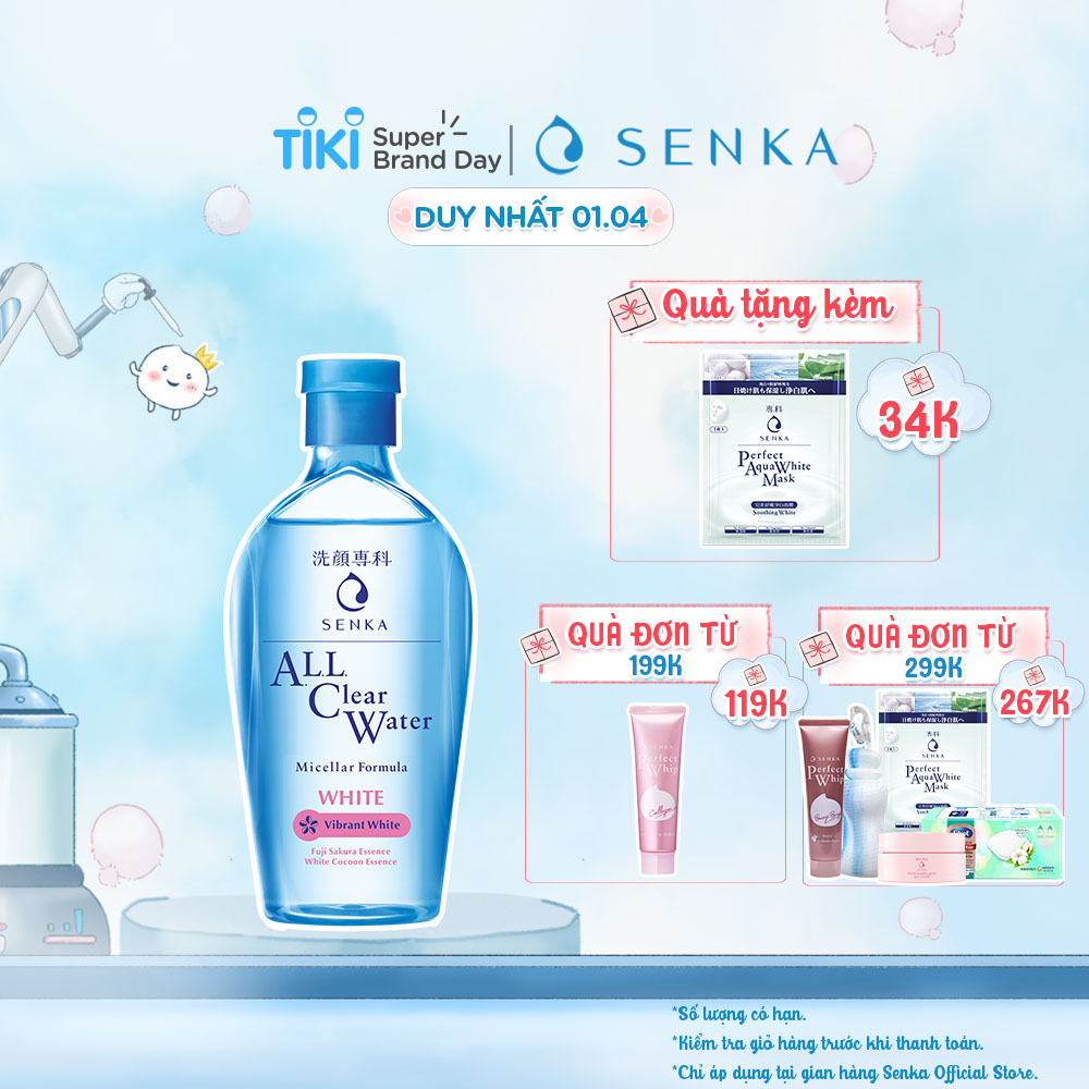 Nước tẩy trang SENKA A.L.L. CLEAR WATER Micellar Formula White 230ml