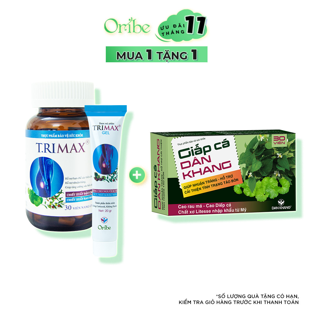 Combo Hỗ Trợ Ngăn Ngừa Các Triệu Chứng Của Trĩ Giúp Co Búi Trĩ Dân Khang Trimax