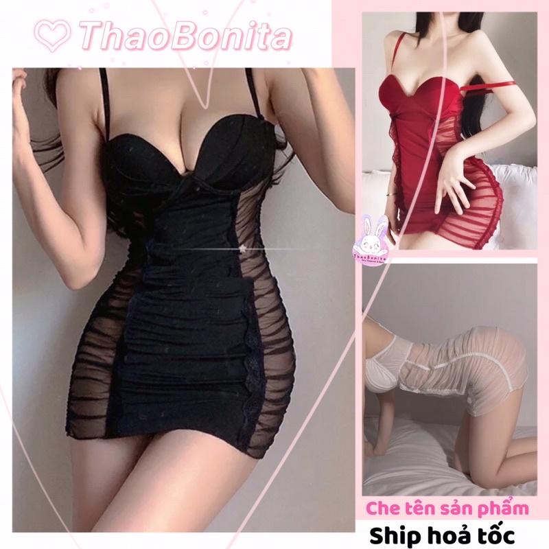 Váy Ngủ Thiết Kế Viền Hở Siêu Xinh Gợi Cảm. SHIP HỎA TỐC TPHCM. Đồ Ngủ Cosplay Sexy. ThaoBonita T432