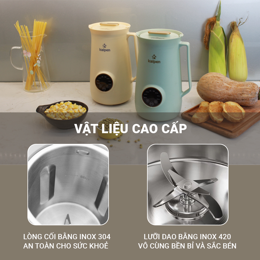 Máy Làm Sữa Hạt Cao Cấp Kalpen Mini 0.6L, Máy Xay Nấu Đậu Nành Đa Năng, Công Suất 750W - Hàng chính hãng