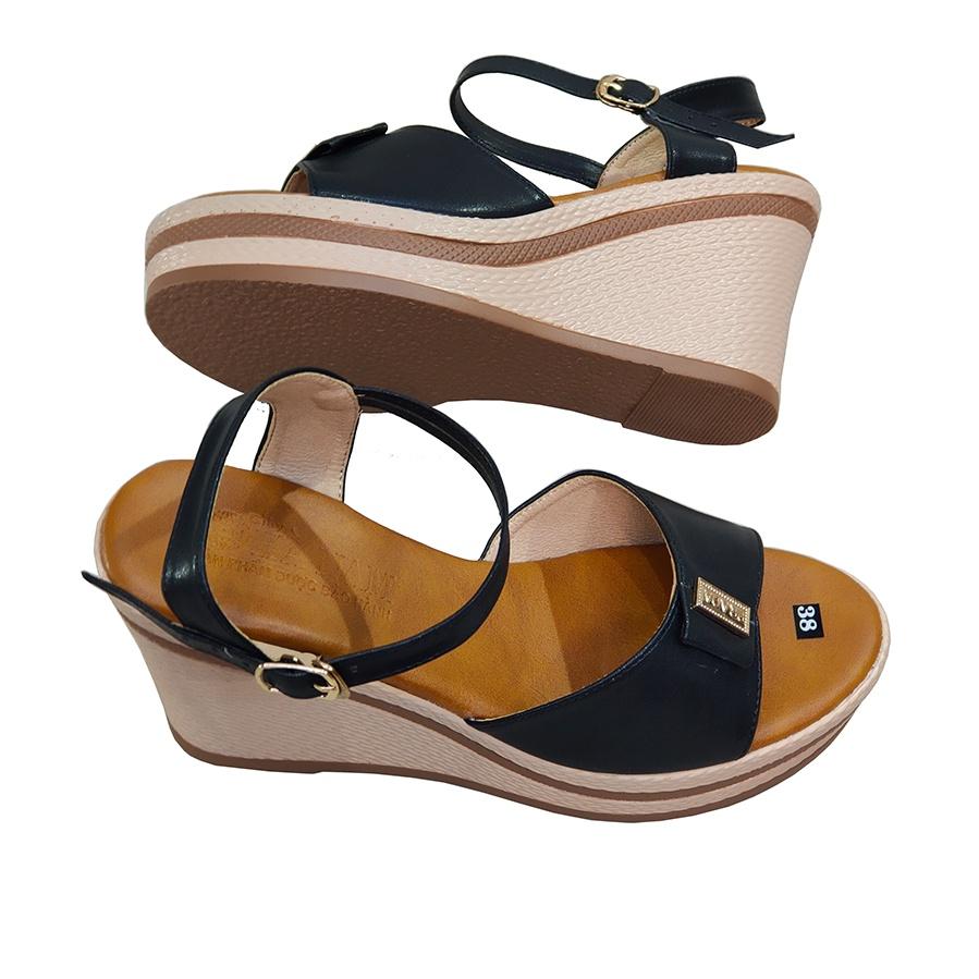 Giày Sandal Nữ Đế Xuồng HÀ NAM Da Bò Thật Thời Trang Cao Cấp  9cm DNU2142